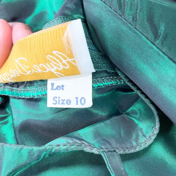 VTG 80s Alyce Design Womens 10 Emerald Green Gown Dress Formal Holiday Prom - Picture 9 of 13
